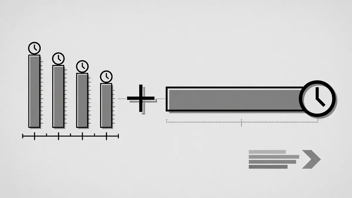 Diagram of summing YouTube video lengths into total channel duration